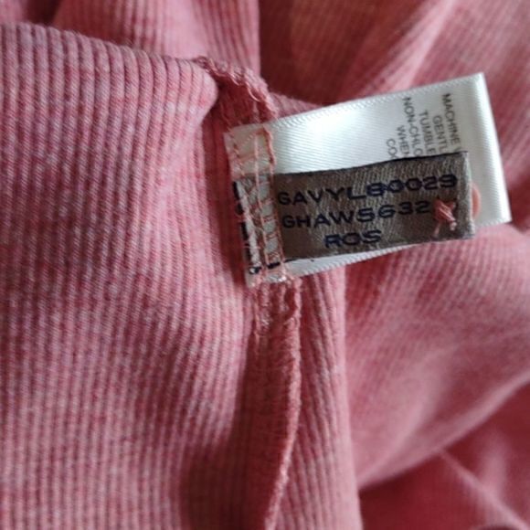 G.H Bass & Co. Henly Button Neck Salmon Pink Long Sleeve Sz S - Picture 10 of 11